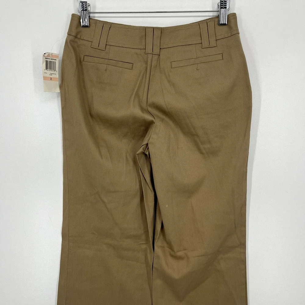 Alfani Women Khaki Ongoing‎ Bedford Dress Pants P30206K194 Size 2 New